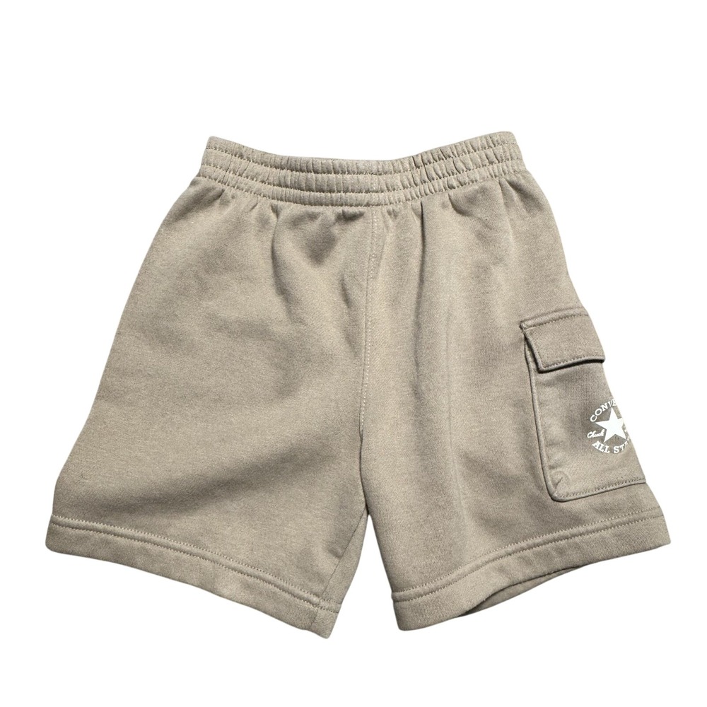 Converse Chuck Taylor All Star Kids Cargo Shorts Khaki Tan Fleece Size 6 5-6 YRS